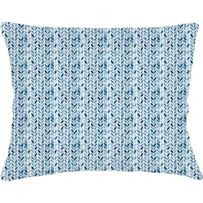 Anaya Chevron Velvet Pillow With Down Alternative Insert In Indigo