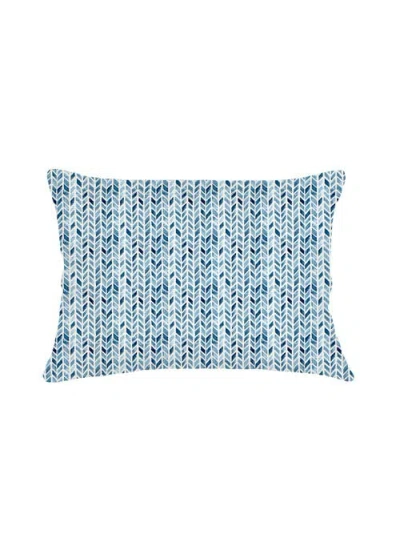Anaya Chevron Velvet Pillow With Down Insert In Indigo
