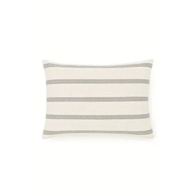 Anaya Classic Grey Regatta Stripe Indoor Outdoor Pillow 14x20 In Gray