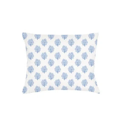 Anaya Cobalt Blue Ocean Coral Linen Dutch Euro Pillow 28x36 Cover Only