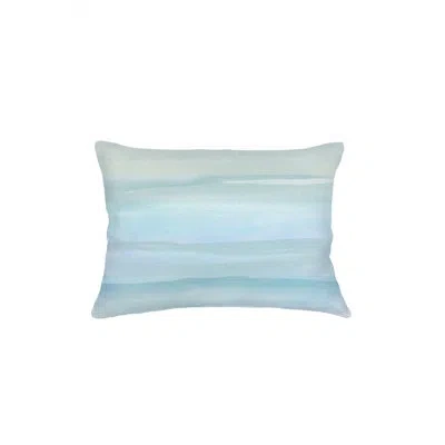 Anaya Cool Blue Sunset Linen Pillow 14x20 With Down Alternative Insert In Down Alternative,cool Blue
