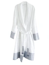 Anaya Cool Cotton Sailing Stripe Robe In White