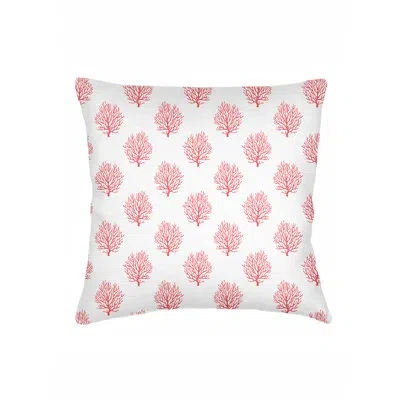 Anaya Coral Red Ocean Coral Linen Euro Pillow 26x26 Cover Only
