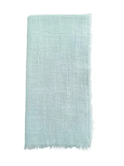 Anaya Cotton Gauze Fringe Napkins- Set Of 4 In Blue