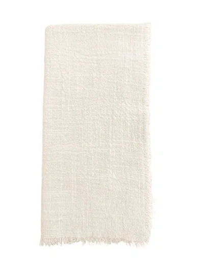 Anaya Cotton Gauze Fringe Napkins- Set Of 4 In White