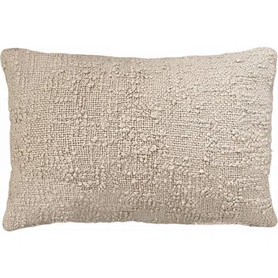 Anaya Cozy Cotton Boucle Lumbar Pillow With Down Alternative Insert In Beige