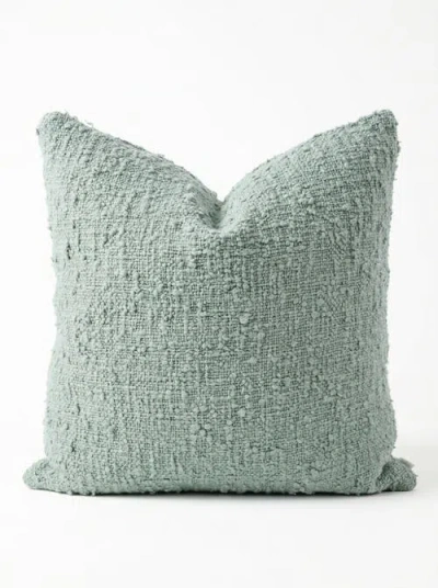 Anaya Cozy Cotton Boucle Pillow With Down Alternative Insert In Green
