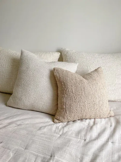 Anaya Cozzy Cotton Boucle Down Alternative Pillow In Beige