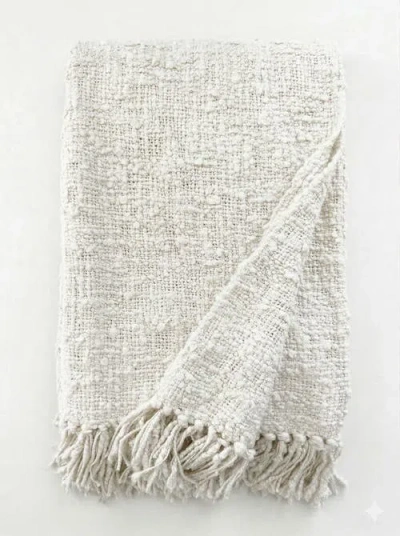 Anaya Cozy Cotton Boucle Throw In White