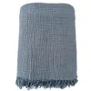 Anaya Crinkled Turkish Cotton Cuddle Throw In Blue