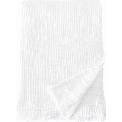 Anaya Crinkled Turkish Cotton Oversized Cuddle Blanket In White