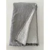 Anaya Crinkled Turkish Cotton Oversized Cuddle Blanket In Charcoal Grey