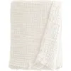 Anaya Crinkled Turkish Cotton Oversized Cuddle Blanket In Ivory