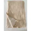 Anaya Crinkled Turkish Cotton Oversized Cuddle Blanket In Natural Yellow
