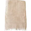 Anaya Desert Striped Turkish Cotton Crinkled Throw In Beige