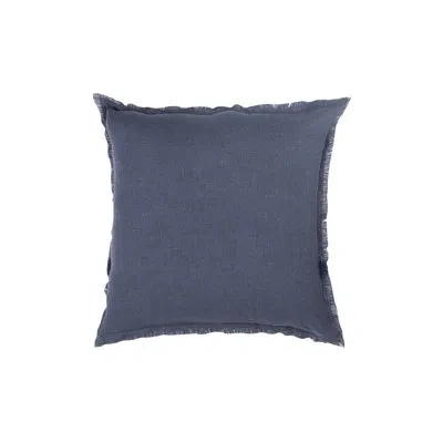 Anaya Down So Soft Linen Pillow In Navy Blue
