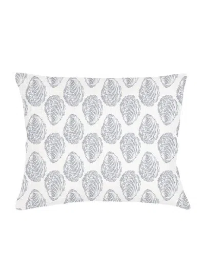 Anaya Drifted Oyster Linen Dutch Euro Pillow With Down Insert In Grey