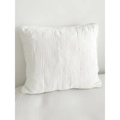 Anaya Easy Cotton Gauze Euro Pillow With Down Alternative Insert In White