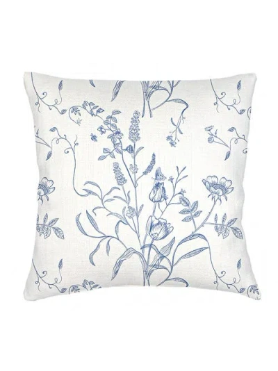 Anaya English Garden Linen Euro Pillow With Down Alternative Insert In Blue