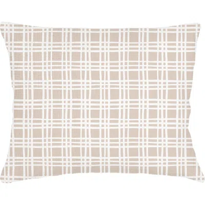 Anaya Estate Plaid Linen Dutch Euro Pillow With Down Insert In Beige