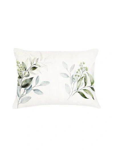 Anaya Eucalyptus Linen Dutch Euro Pillow 28x36 With Down Alternative Insert In Green
