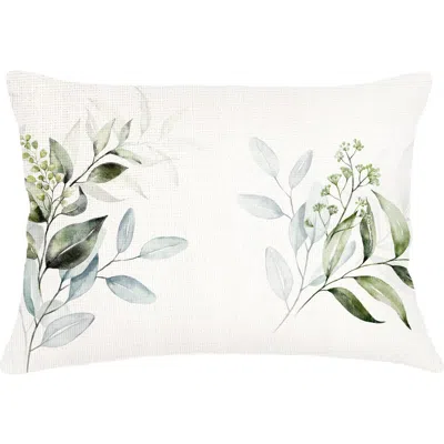 Anaya Eucalyptus Linen Pillow With Down Insert In Green
