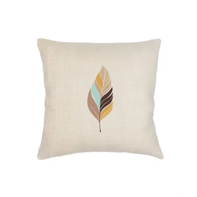 Anaya Feather Mirage Embroidered Linen Pillow In Down Alternative
