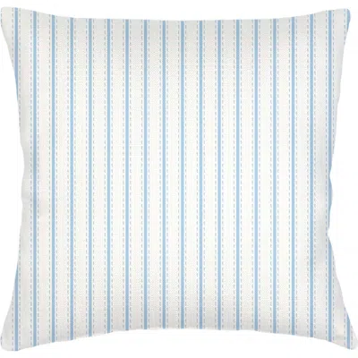 Anaya French Stripe Linen Euro Pillow With Down Insert In Blue