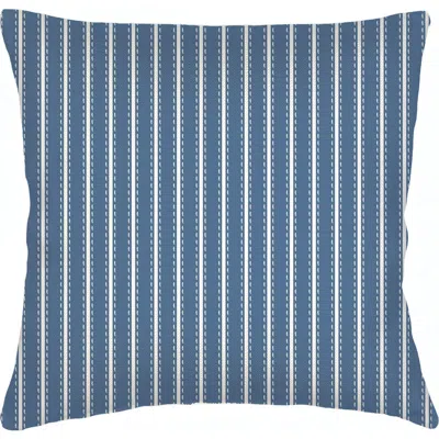 Anaya French Stripe Linen Euro Pillow With Down Insert In Navy Blue