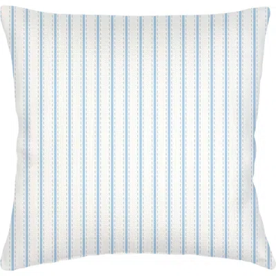 Anaya French Stripe Linen Pillow In Blue