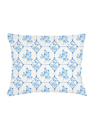 Anaya French Toile Linen Dutch Euro Pillow 28x36 With Down Alternative Insert In Blue