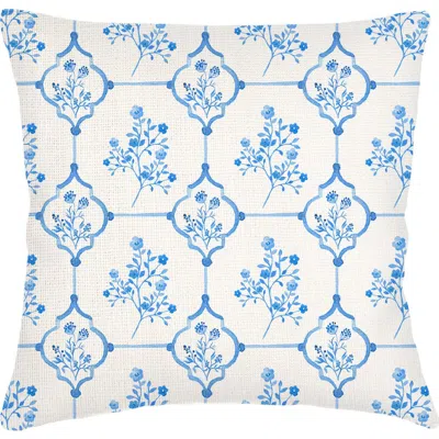 Anaya French Toile Linen Euro Pillow 26x26 With Down Insert In Blue