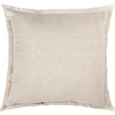 Anaya Fringe So Soft Linen Pillows With Down Insert In Beige