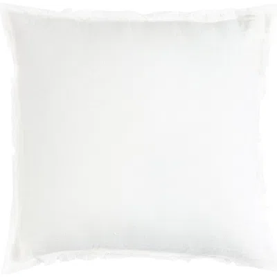 Anaya Fringe So Soft Linen Pillows With Down Insert In White