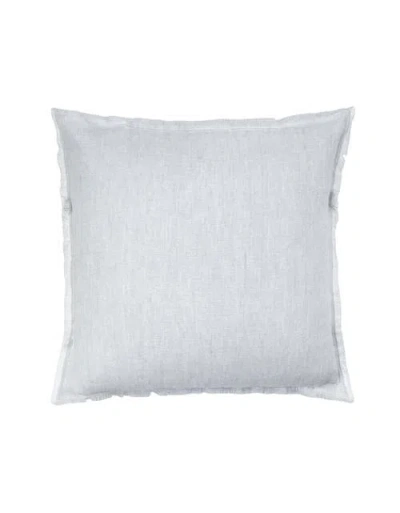 Anaya Fringe Soft Linen Pillow With Down Alternative Insert In Light Grey