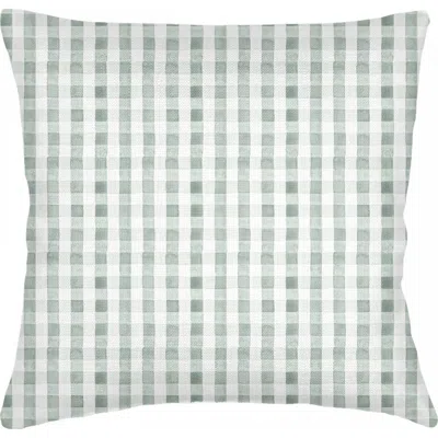 Anaya Gingham Linen Euro Pillow Cover Only In Sage Green