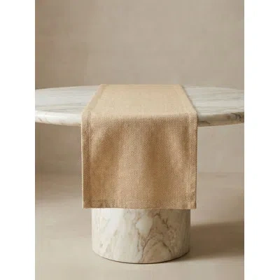 Anaya Golden Breeze Ocean Loom Indoor Outdoor Table Runner 14x72 In Brown