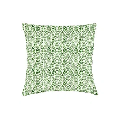 Anaya Green Geo Palm Velvet Euro Pillow 26x26 With Down Insert