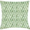 Anaya Green Geo Palm Velvet Pillow With Down Alternative Insert In Green