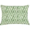 Anaya Green Geo Palm Velvet Pillow With Down Insert In Green