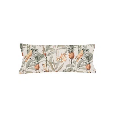 Anaya Green Pineapple Grove Linen Pillow 14x40 With Down Insert