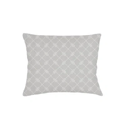 Anaya Grey Captains Knots Linen Pillow Queen Sham In Gray