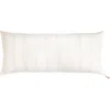 Anaya Grey Petite Stripe Linen Pillow With Down Alternative Insert In White