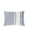 Anaya Home Chambray Blue Bold Stripe Linen Pillow