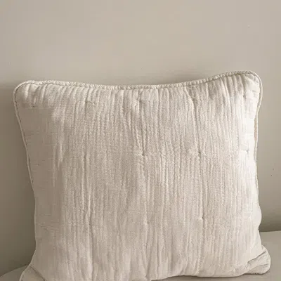 Anaya Home Easy Cotton Gauze Beige Euro Pillow In Brown