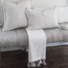 Anaya Home Grey Pinstripe So Soft Linen Pillow In Gray
