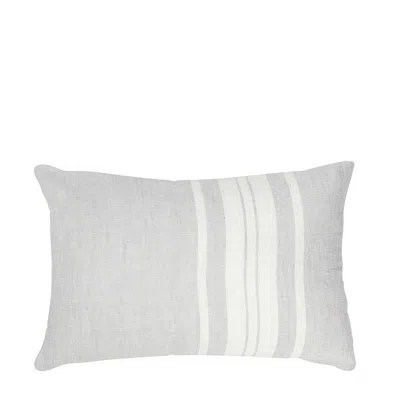 Anaya Home Light Grey Bold Stripes So Soft Linen Pillow In Gray