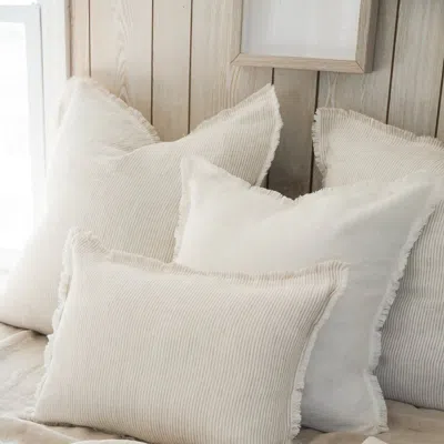 Anaya Home White So Soft Linen Pillows In Brown
