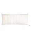 Anaya Home White With Beige Stripes Linen Pillow