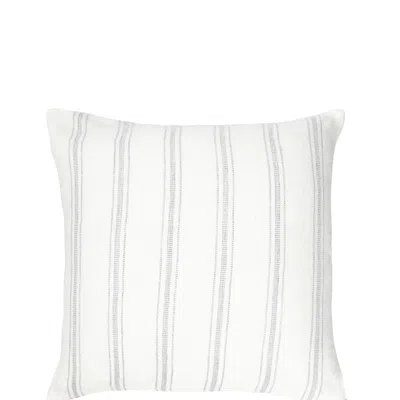 Anaya Home White With Grey Stripes Linen Pillow